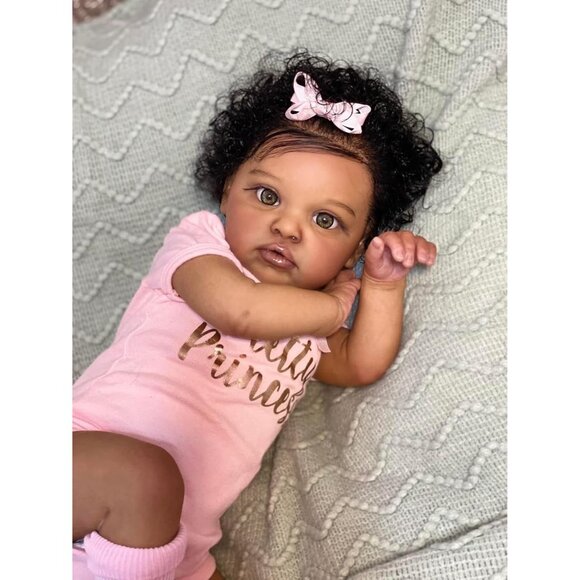 🆕20inch African American Realistic Newborn Girl Baby Dolls Black Baby - Picture 5 of 7